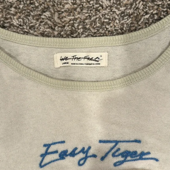 FREE PEOPLE We The Free Easy Rider Easy Tiger Varsity Jersey Tee Large - Picture 3 of 6